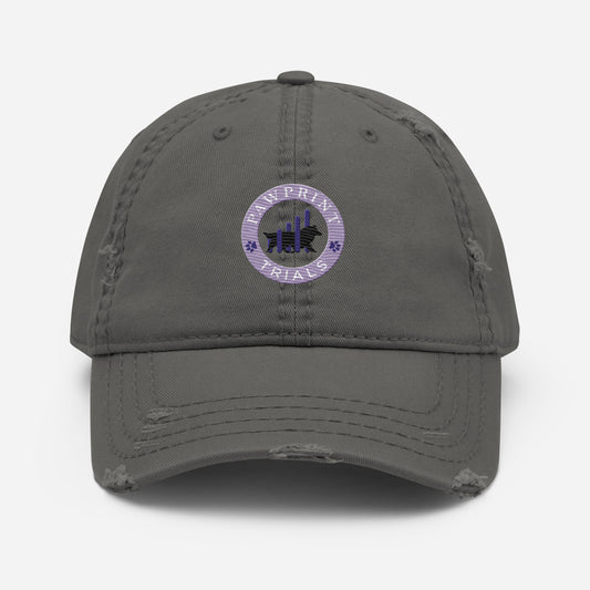 Embroidered distressed cap